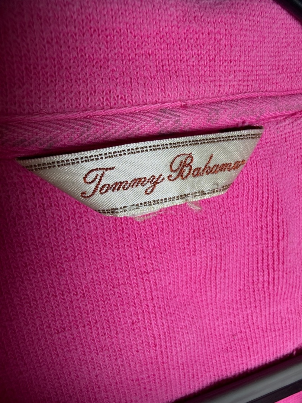 Tommy Bahama Hot Pink Knit Top sweater zipper women’s XL bussines casual - Picture 3 of 4